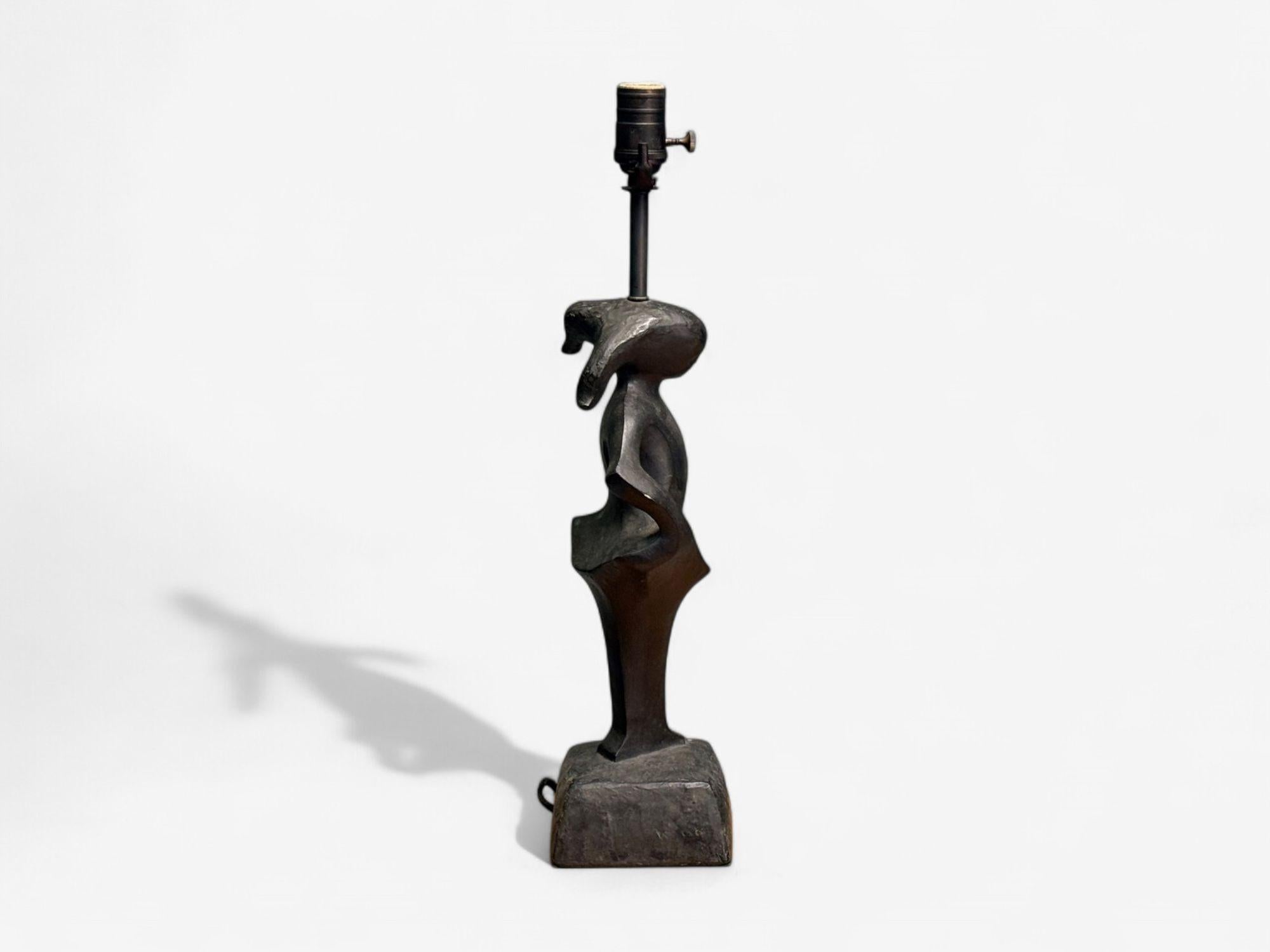 Rima, Moderna de mediados de siglo, Bronce, Lámparas de mesa escultóricas, EE.UU., Años 60 en venta 1