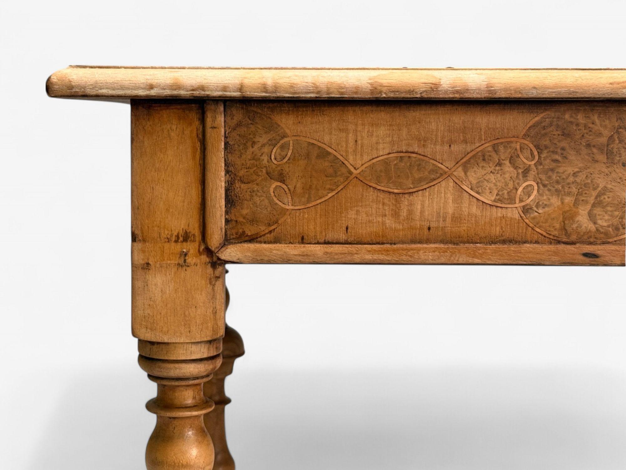 Gustavian, Bleached Wood, Barley Twist Table, Europe, 18th/19th c. For Sale 1