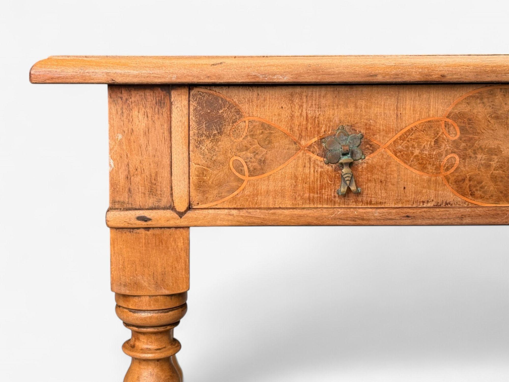 Swedish Gustavian, Bleached Wood, Barley Twist Table, Europe, 18th/19th c. For Sale