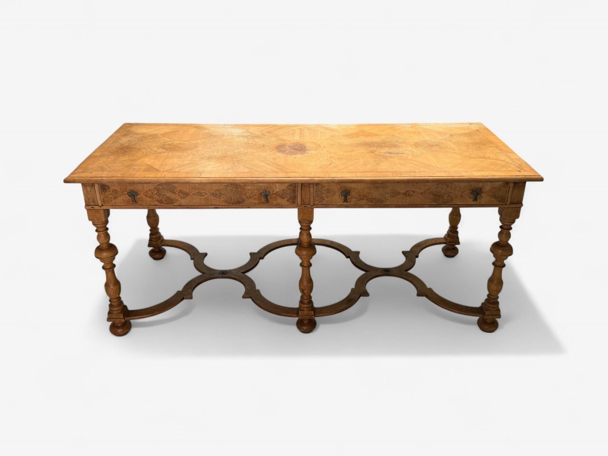 Gustavian, Bleached Wood, Barley Twist Table, Europe, 18th/19th c. In Good Condition For Sale In Manhasset, NY