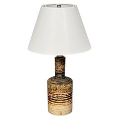 Tue Poulsen, Table Lamp, Beige Stoneware, Denmark, 1950s