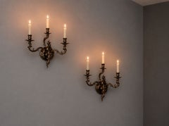 Louis XV Rococo, Candle Holder Sconces, Bronze, Plastic, France, 20th c.
