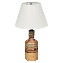 Tue Poulsen, Table Lamp, Beige Stoneware, Denmark, 1950s