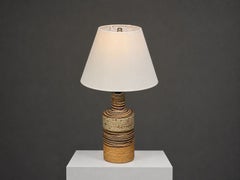 Tue Poulsen, Table Lamp, Beige Stoneware, Denmark, 1950s
