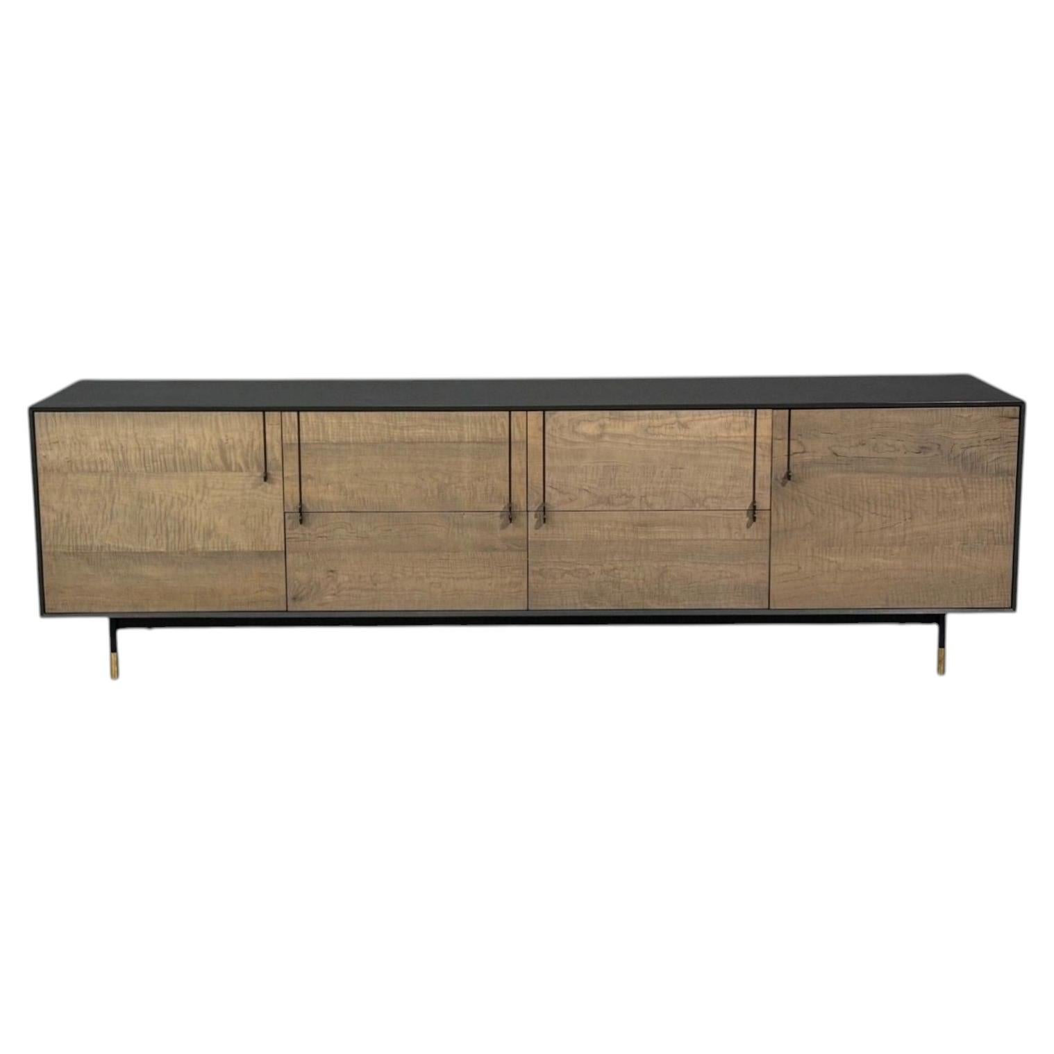 BDDW, buffet moderne, bois noirci, érable tigré, bronze, États-Unis, 2015