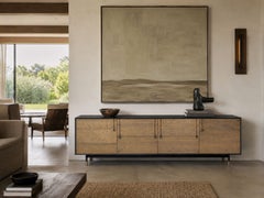 BDDW, Modernes Sideboard, ebonisiertes Holz, Tiger-Ahorn, Bronze, USA, 2015