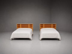 Paul Frankl, têtes de lit jumelées rares, acajou, érable dur, États-Unis, années 1950