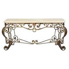 Maitland Smith, Console Table, Gilt Metal, Marble, Philippines, 1980s