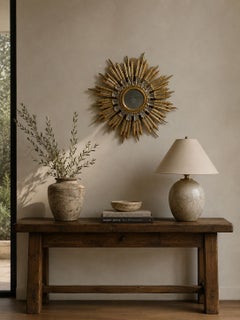 Line Vautrin Style, Sunburst Mirror, Clayed Gilt, Mirror, France, 1960s