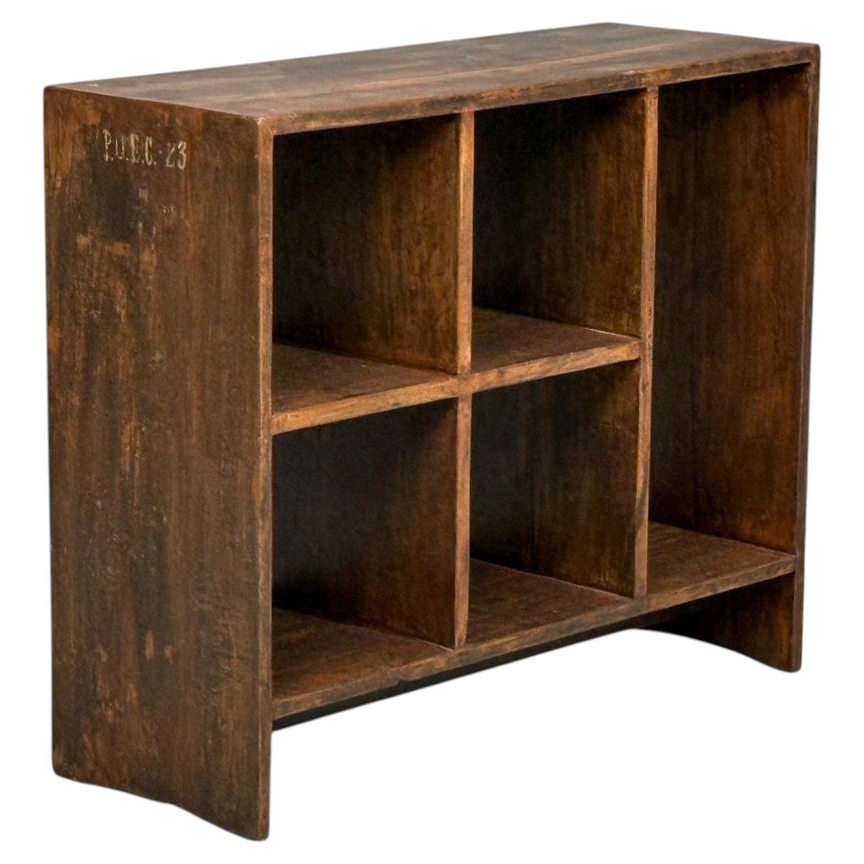 Pierre Jeanneret, scaffale portadocumenti o libreria a 5 scomparti, teak, Chandigarh, anni ’60 in vendita