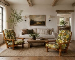 Collden, Lounge-Sessel im brutalistischen Stil, Kiefernholz, Stoff, Schweden, 1970er Jahre