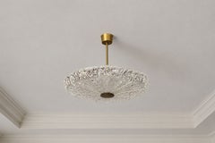 Carl Fagerlund, Pendelleuchte, strukturiertes Glas, Messing, Schweden, 1960er Jahre