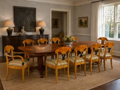 Neoclassical, Ten Dining Chairs, Ebonized Wood, Beech, Austria, 1970s