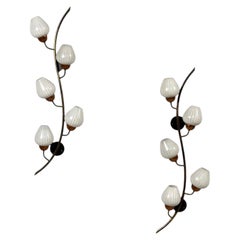 Astra, Norwegian Mid-Century Modern, Monumental Floral Sconces, Copper, Brass, G