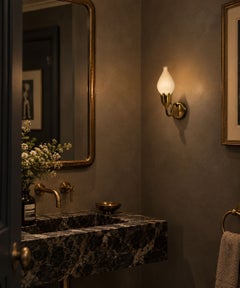 Fog & Mørup, Wall Lights, Brass, Glass, Denmark, 1950s