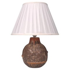Michael Andersen & Son, Table Lamp, Brown Stoneware, Denmark, 1960s