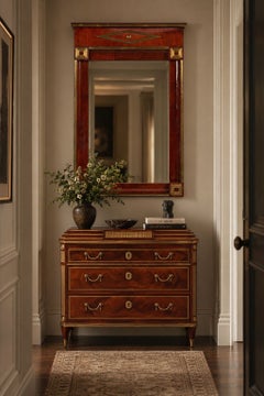 Russian Neoclassical, Commode, Crotch Mahogany, Bronze, Baltic States, 1860s
