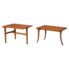 T.H. Robsjohn-Gibbings, Rare Trapeza End Tables, Walnut, Greece, 1937