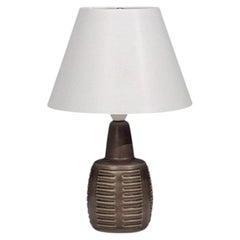 Einar Johansen, Table Lamp, Brown Stoneware, Denmark, 1960s