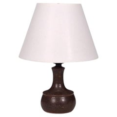 Danish Modern, Small Table Lamp, Brown Glazed Stoneware, Denmark, 1960s