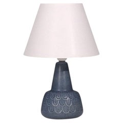 Søholm Stentøj, Table Lamp, Light Blue Stoneware, Denmark, 1960s