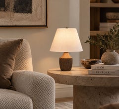 Einar Johansen, Rustic Table Lamp, Brown Stoneware, Denmark, 1960s