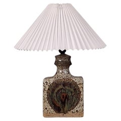 Danish Modern, Table Lamp, Beige Glazed Ceramic, Denmark, 1960s