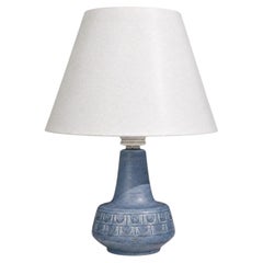 Soholm, Small Table Lamp, Light Blue Stoneware, Denmark, 1960s