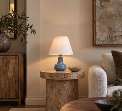 Soholm, Small Table Lamp, Light Blue Stoneware, Denmark, 1960s