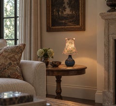 Søholm Stentøj, Small Table Lamp, Dark Blue Stoneware, Denmark, 1960s