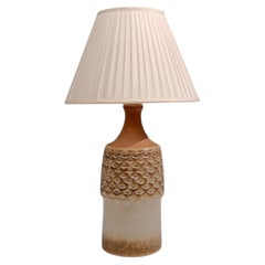Søholm Stentøj, Large Table Lamp, Beige Stoneware, Denmark, 1960s
