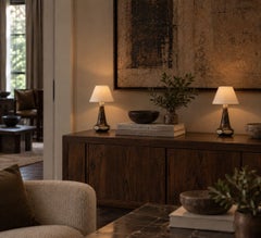 Marianne Starck, Table Lamps, Brown Stoneware, Denmark, 1960s