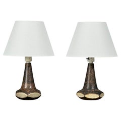 Marianne Starck, Table Lamps, Brown Stoneware, Denmark, 1960s