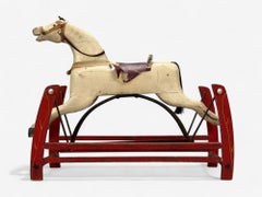 Victorian, Painted Wood, Primitive Rocking Horse, USA, 19th c.