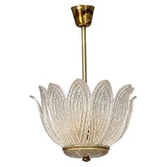 Carl Fagerlund, Tulip Chandelier, Molded Glass, Brass, Sweden, 1960s