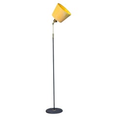Boréns, Adjustable Floor Lamp, Blue Lacquered Metal, Brass, Sweden, 1950s