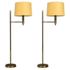 Bergboms, modernisme suédois, lampadaires, laiton, tissu, Suède, années 1960