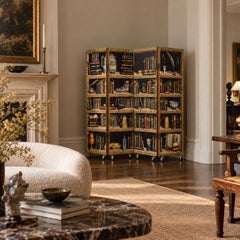 Piero Fornasetti, Rare Trompe L’Oeil “Libri” Folding Screen, Italy, 1999