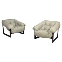 Percival Lafer, MP-93-Lounge-Sessel, Palisanderholz, Leder, Brasilien, 1960er Jahre
