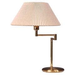 Swedish Modern, Articulating Table Lamp, Solid Brass, Sweden, 1980s