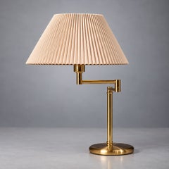 Swedish Modern, Articulating Table Lamp, Solid Brass, Sweden, 1980s