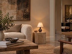 Søholm Stentøj, Danish Modern Table Lamp, Blue Stoneware, Denmark, 1960s