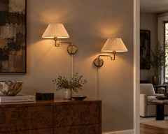 RAF, Articulating Wall Sconces, Brass, Gilt Metal, Sweden, 1970s