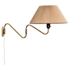Danish Modern, Articulating Wall Light or Sconce, Patinated Brass, Denmark 1950s