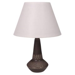 Einar Johansen, lámpara de mesa, gres marrón, Dinamarca, década de 1960