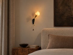 Scandinavian Modern, Tulip Wall Sconce, Brass, Plastic, Sweden, 1950s