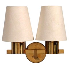 Hans-Agne Jakobsson, Double Arm Wall Sconce, Brass, Sweden, 1960s