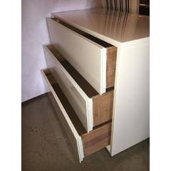 Pair of Mid-Century Modern John Stuart Stamped Chest Commode In A Creme Laquer