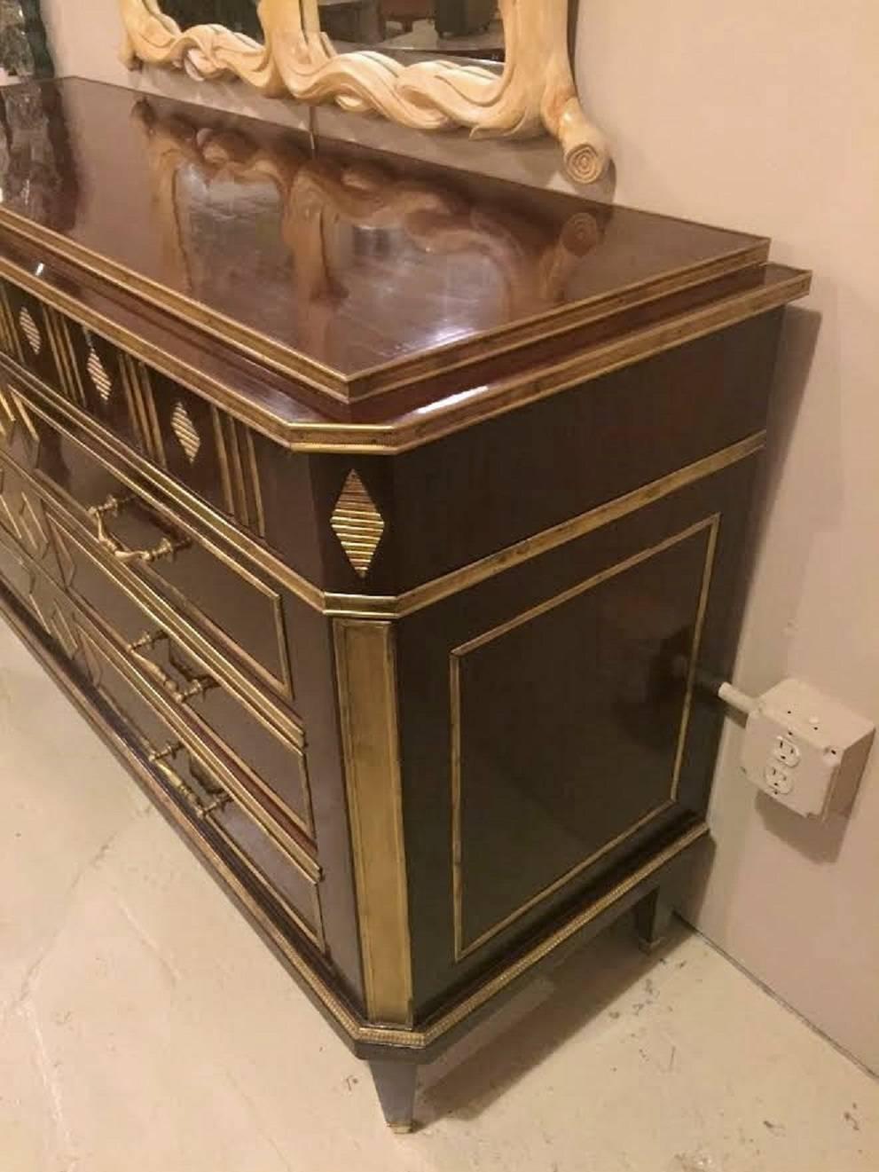 Pair of Monumental Russian Neoclassical Style Commodes / Chests Louis XVI Style In Good Condition In Stamford, CT