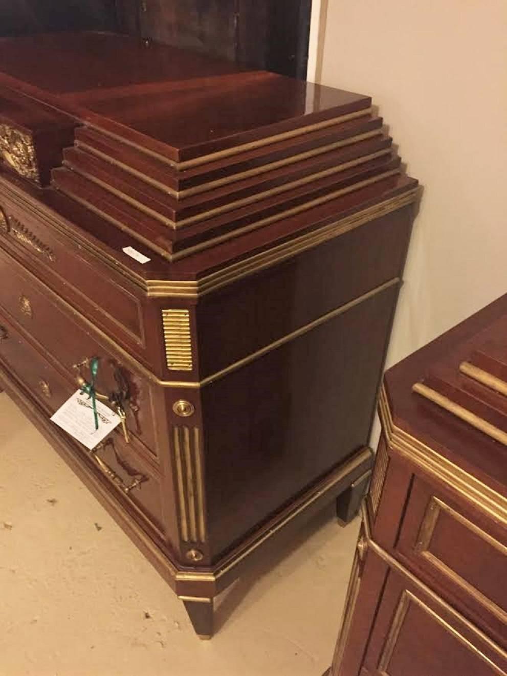 Pair of Step Up Russian Neoclassical Style Commodes In Good Condition In Stamford, CT